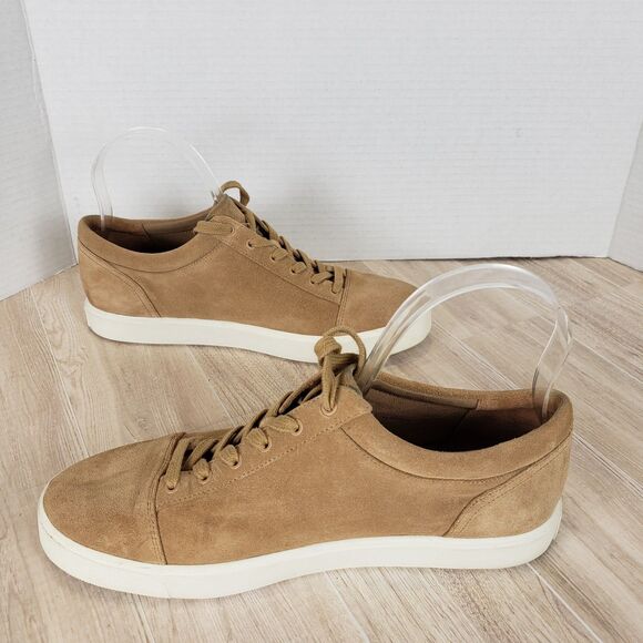 Vince Tan Suede Peyton Lace‑Up Sneakers Women’s Size 8 Minimalist Casual Shoe